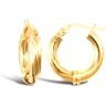 9ct Yellow Gold Half Twist Hoop Earrings