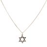 9ct Yellow Gold Star of David Patterned Pendant and Chain 16"