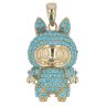 14ct Yellow Gold Blue Gemstone Bunny Pendant
