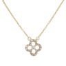 9ct Yellow Gold 0.35ct Diamond Quatrefoil Pendant and Integral Chain 16" by Anya Belle