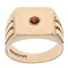 9ct Yellow Gold Garnet Signet Ring