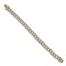 Silver Gold Plated Cubic Zirconia Cuban Bracelet 8.5"