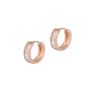 Rose Gold Plated Sterling Silver Channel Set Cubic Zirconia Huggie Hoops