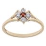 9ct Yellow Gold Garnet and Cubic Zirconia Cluster Ring