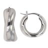 Silver Chunky Crossover Hoop Earrings by Icesia