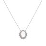Silver Cubic Zirconia Cluster Pendant And Chain 18" By Icesia