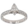 Platinum 0.75ct Marquise And Brilliant Cut Diamond Solitaire Ring
