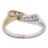9ct Yellow And White Gold 0.20ct Brilliant Cut Diamond Fancy Ring
