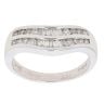 9ct White Gold 0.50ct Diamond Two Row Ring