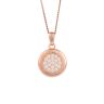 Rose Gold Plated Sterling Silver Cubic Zirconia Disc Pendant