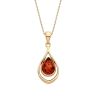 18ct Yellow ﻿Gold on Sterling Silver Baltic Amber Teardrop Pendant Necklace