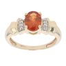 9ct Yellow Gold 0.05ct Diamond And Orange Gemstone Ring