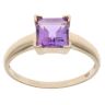 9ct Yellow Gold Amethyst Single Stone Ring
