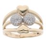 14ct Yellow Gold Cubic Zirconia Balls And Hearts Ring
