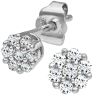 9ct White Gold 0.25ct Diamond Cluster Stud Earrings