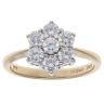 14ct Yellow Gold Cubic Zirconia Daisy Cluster Ring