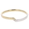 9ct Yellow And White Gold Plain Wrap Bangle