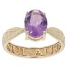 9ct Yellow Gold Amethyst Single Stone Ring
