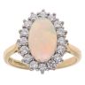 18ct Yellow Gold 0.55ct Diamond And Opal Cluster Ring