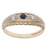 9ct Yellow Gold Sapphire and Cubic Zirconia Dress Ring