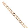 9ct Yellow Gold Patterned And Plain Curb Bracelet 6.5"