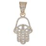 9ct Yellow Gold Cubic Zirconia Hamza Hand Pendant
