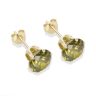 9ct yellow gold 7mm dark peridot CZ stud Earrings