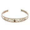 9ct Yellow Gold Garnet Swirls Torque Bangle