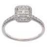 18ct White Gold 0.50ct Diamond Shoulder Cluster Ring