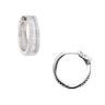 Silver Cubic Zirconia Hoop Earrings