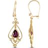 9ct Yellow Gold Amethyst Drop Earrings