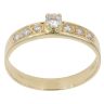 14ct Yellow Gold Single Stone Cubic Zirconia Ring