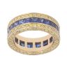 18ct Yellow Gold 3.25ct Yellow Diamond And Sapphire Full Eternity Ring