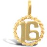 9ct Yellow Gold 16 Rope Pendant