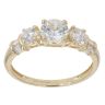 14ct Yellow Gold Cubic Zirconia Three Stone Ring