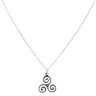 Silver Fancy Swirl Pendant And Chain 18" By Icesia