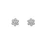 Sterling Silver Bezel Cubic Zirconia Flower Stud Earrings