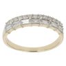 9ct Yellow Gold 0.65ct Baguette and Brilliant Cut Diamond Two Row Ring