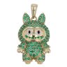 14ct Yellow Gold Green Gemstone Bunny Pendant
