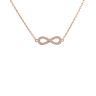 Rose Gold Plated Sterling Silver Infinity Cubic Zirconia Chain Bracelet