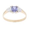 9ct Yellow Gold Purple and White Cubic Zirconia Ring