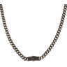 14ct Yellow Gold Monaco Black Pave Lock Curb Chain 18"