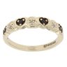 9ct Yellow Gold 0.01ct Diamond and Sapphire Heart Ring