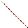 14ct Yellow Gold Garnet and Diamond Bracelet 7"