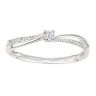 9ct White Gold Diamond Shoulders Engagement Ring