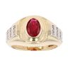 Children's 14ct Yellow And White Gold Red Gemstone And Cubic Zirconia Ring