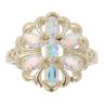 9ct Yellow Gold Coated Topaz Cluster Ring