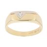 18ct Yellow And White Gold Cubic Zirconia Signet Ring