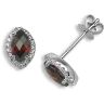 18 Carat White Gold Diamond-15pt Garnet-1.46ct Studs