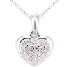 9ct White Gold Diamond Heart Halo Pendant Necklace